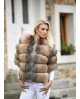 Luxury kožený kabátek - liška frost