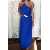 Hedvábné dlouhé šaty v barvě Royal blue