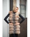 Luxury kožešinová vesta z lišky Frost se zipy