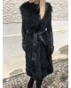 Elegantni dlouhá vesta Rex Rabbit s límcem z mývalovce