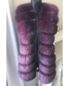 Vínovo - fialová kožešinová vypasovaná vesta na zip