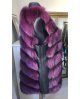 Vínovo - fialová kožešinová vypasovaná vesta na zip