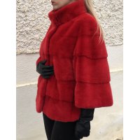Norkový červený kabátek NAFA
