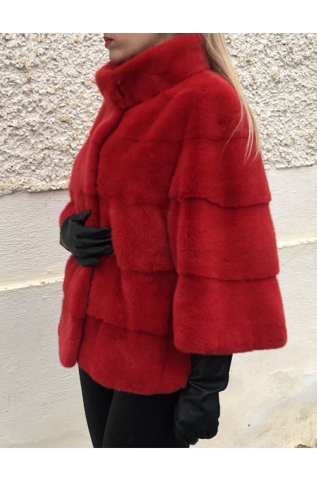 Norkový červený kabátek NAFA