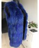 Royal blue kožešinová vesta - liška