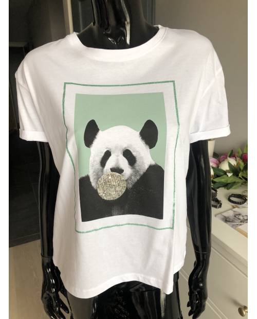 WHITE WISE - Ležérní triko s pandou