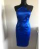 Elastické royal blue šaty s holými zády