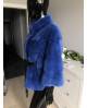 Luxusní norkový kabátek v barvě ROYAL BLUE