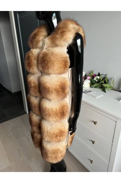 Luxury kožešinová vesta z lišky na zip